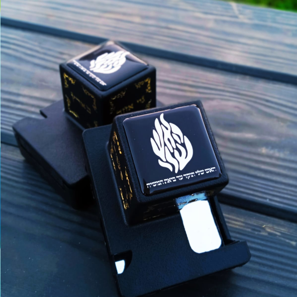 מדבקות תפילין בולטות עם ציפוי פלסטיק קריסטל לקופסאות לתפילין האש שלי בצבע כסף רבי נחמן מברסלב