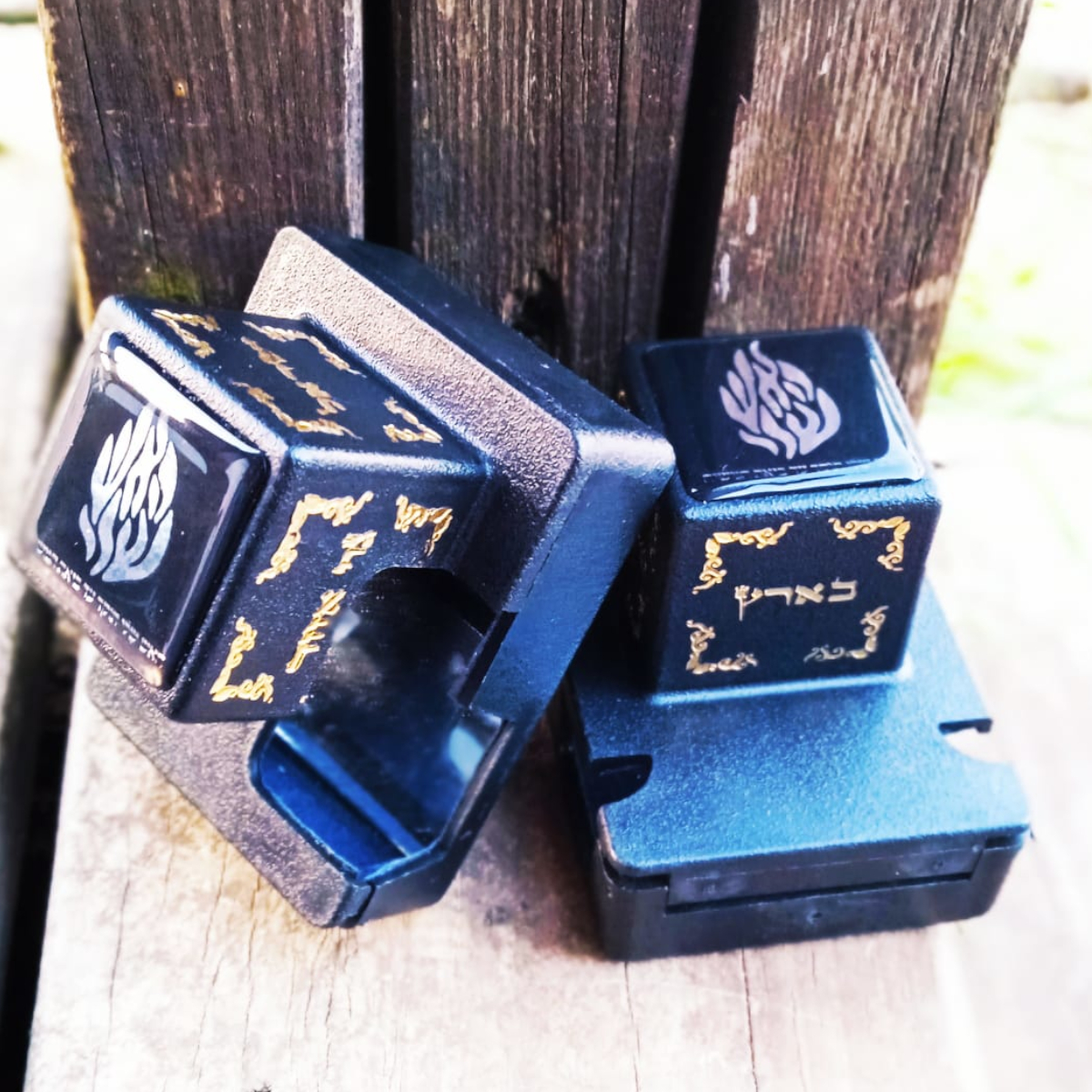 מדבקות תפילין עבות לקופסאות לתפילין האש שלי בצבע כסף רבי נחמן מברסלב